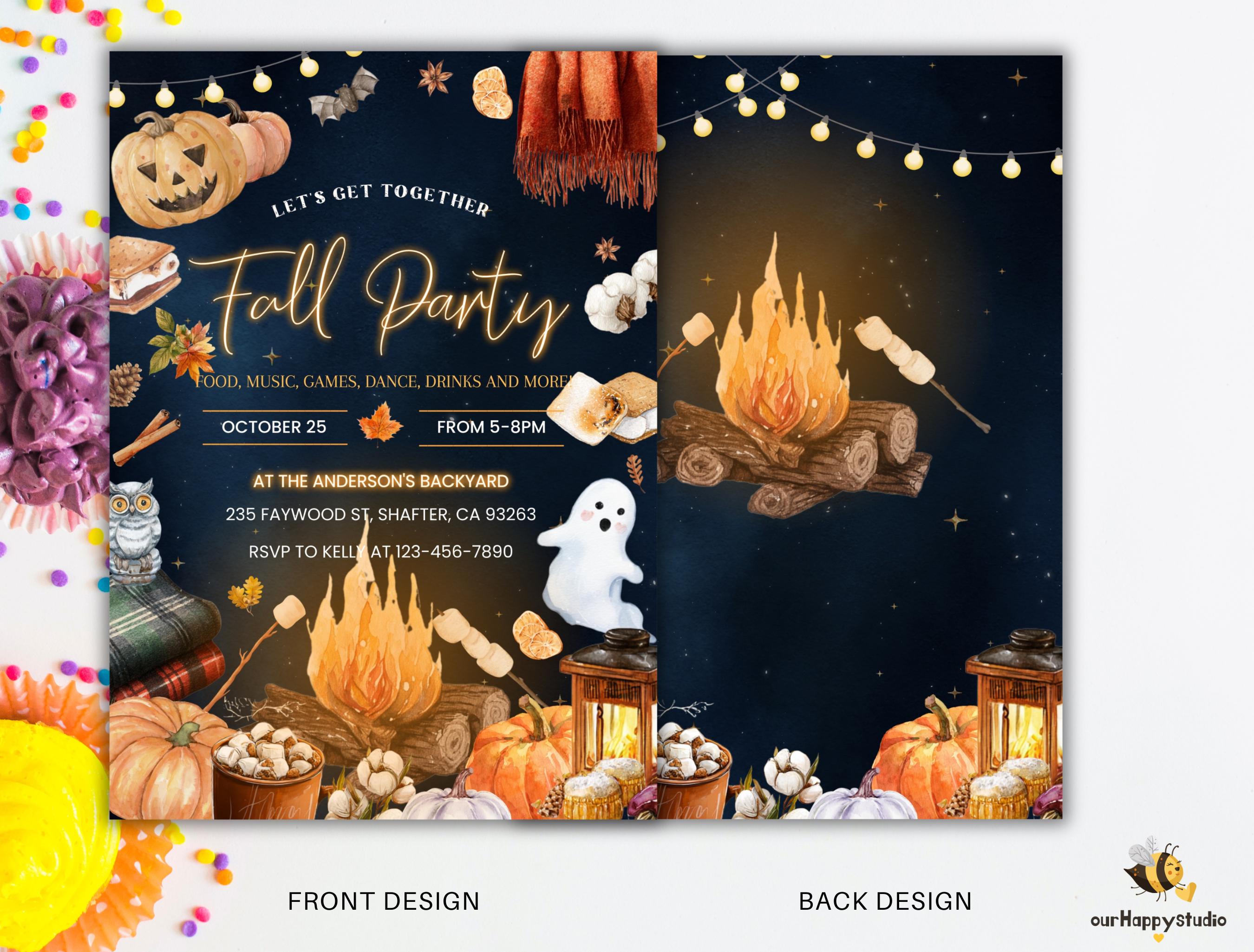 Editable Halloween Fall Party Invitation, All Things Fall Text ...
