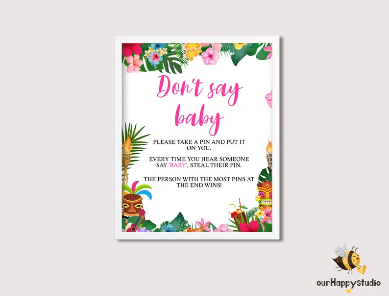 Editable Aloha baby shower Games bundle, Aloha baby shower package, Printable summer baby shower games bundle image 5