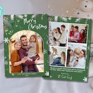 Editable Christmas Card Template, Christmas Photo card template, Holiday card template, Merry Christmas card, Holiday card template
