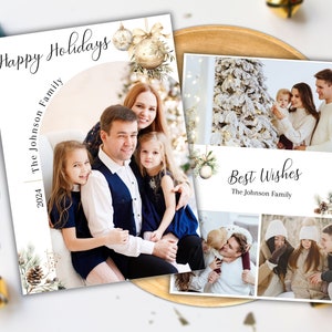 Editable Christmas Card Template, Minimalist Christmas Photo card template, Holiday card template, Merry Christmas card, Xmas photo card