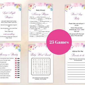 Butterfly Baby Shower Game, Spring Baby Shower Game Bundle, Floral Baby Shower Games, Printable Game Package, Instant Download 03A