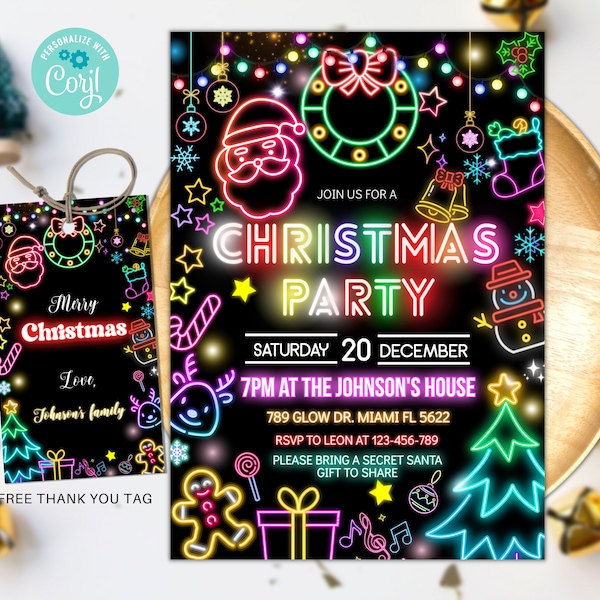 Neon Christmas Etsy
