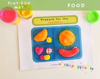 FOOD PLAY DOH play mat preschool toddler quite time educational activity classroom busy time printable activity
