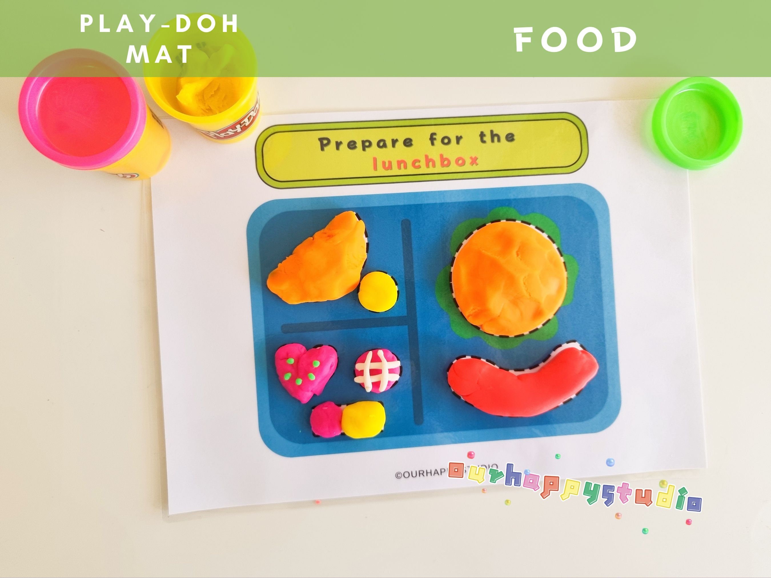 FOOD PLAY DOH Play Mat Preschool Toddler Quite Time Educational