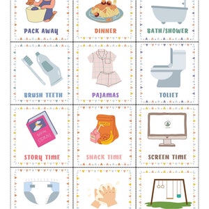 Shwer Routine Card Routine Cards, Charts for Kids, Daily Rhythm, Morning, Afternoon ...