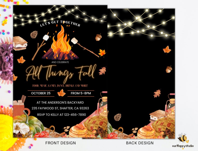 Editable Fall Party Invitation, Fall Harvest Party Text Invitation ...