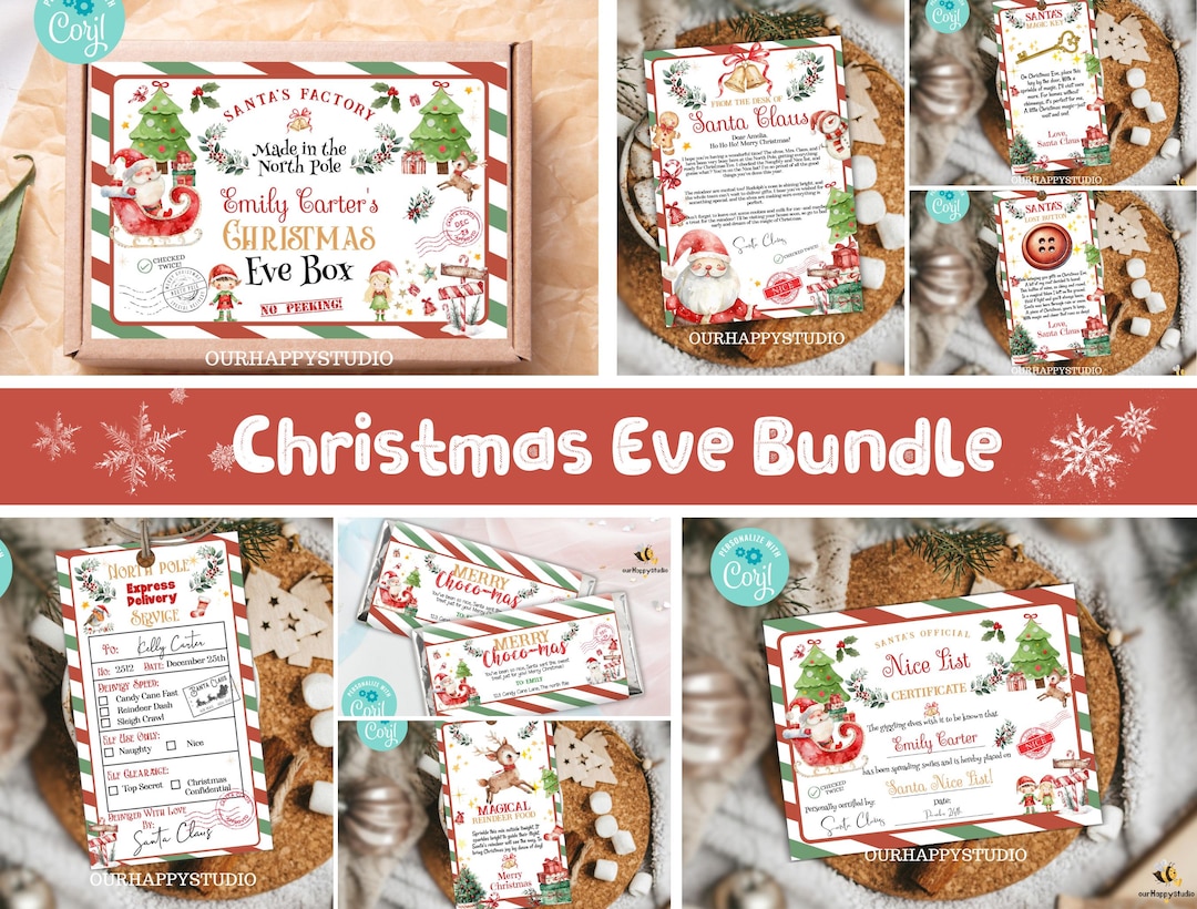 Editable Christmas Eve Box Bundle Letter From Santa Claus, Christmas ...