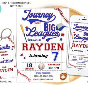 Editable Baseball Birthday Invitation, Baseball First birthday invite, Rookie of the year invite, Baseball party invitation set, 5x7 Evite