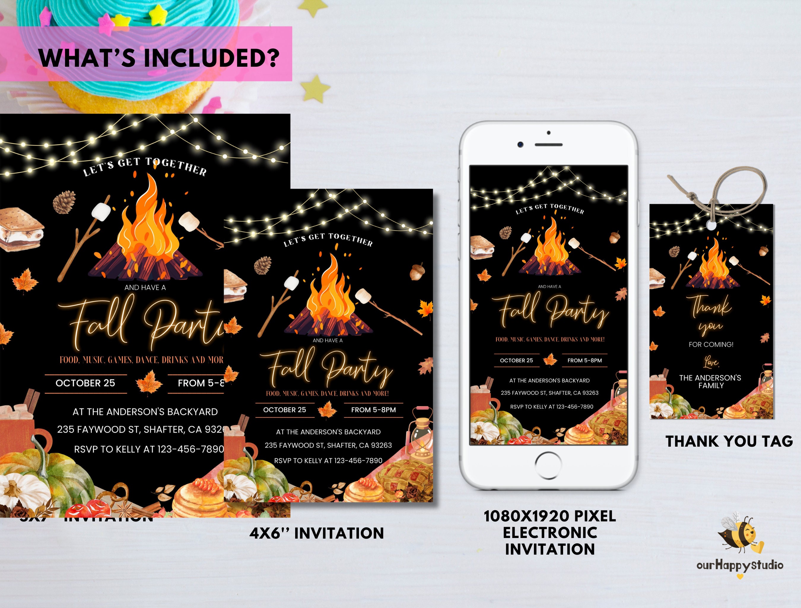 Editable Fall Party Invitation, Fall Harvest Party Text Invitation ...