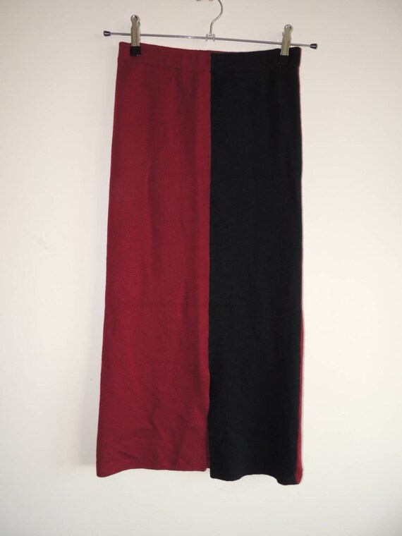 Vintage AROLA Dark red and black merino wool knitt