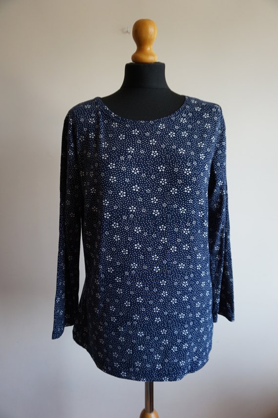 Vintage FINNWEAR Navy long sleeve long with white