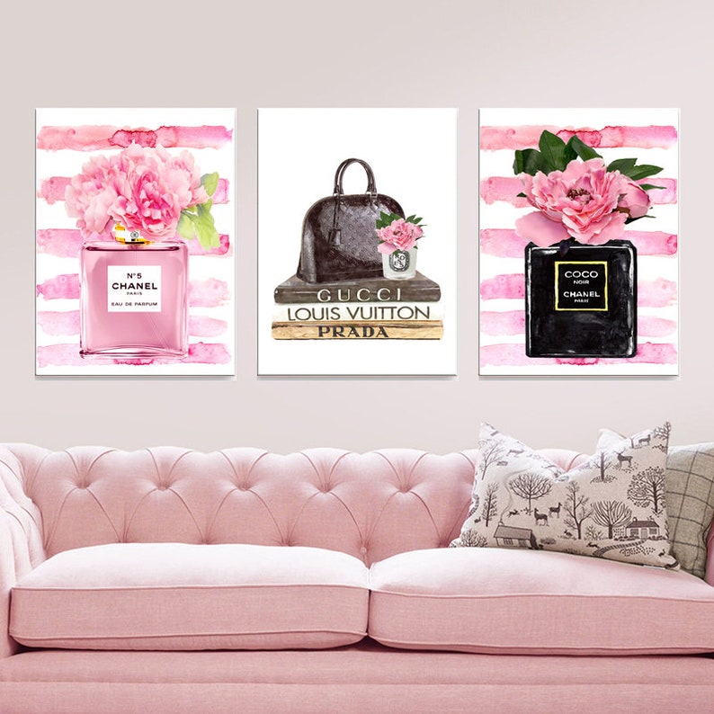 Chanel Print Set 3 Perfume Canvas Books Image 0