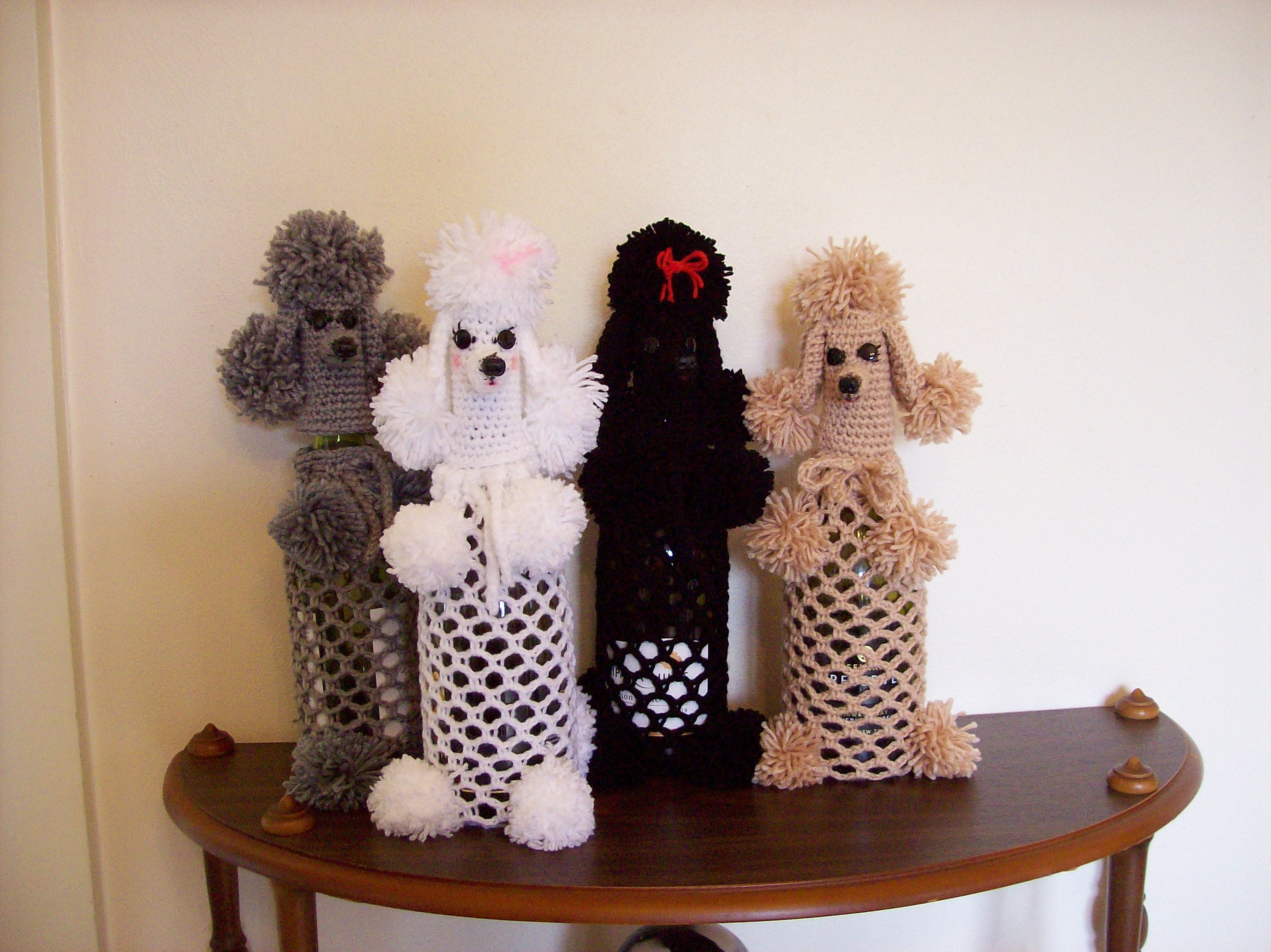 36 Poodle Crochet Patterns to Stitch Adorable Dogs, Toys, and Textured Amigurumi 25 Poodle Millenium Wine Bottle Cover Pattern Only