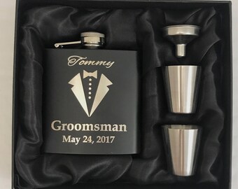 groomsmen gifts personalized flask groomsman gift etsy