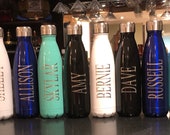 Personalized Stainless Steel Water Bottle - Engraved With Name - Water Bottle Personalized - Double Wall Vacuum Sealed Bottle