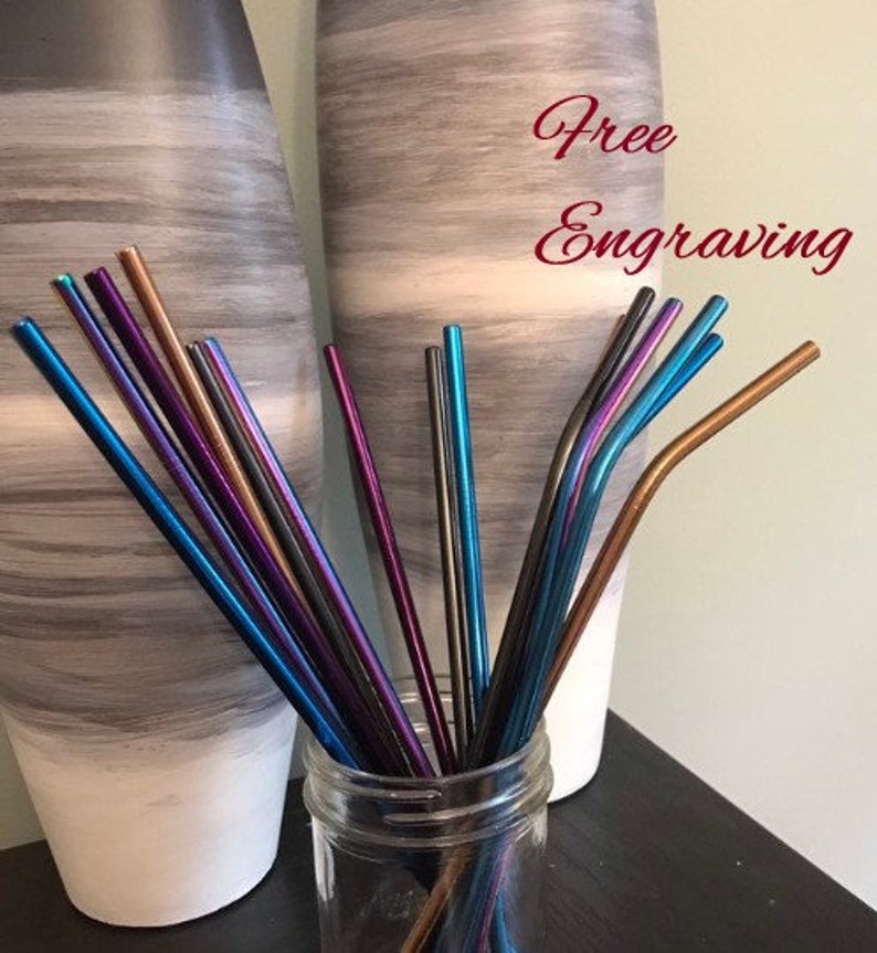 Personalized Metal Straws Engraved Reusable Straws Etsy