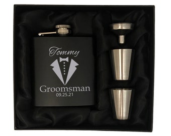 Groomsmen Gifts - Groomsman Gift Box - Groomsman Flask Gift Set - Groomsmen Flask Kit -  Groomsmen Flask Gift Box -  Wedding Party Gift
