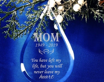 In Memory of a Loved One - Memorial Christmas Ornament - Glass Memorial Ornament - In Memory of Mom - Sympathy Gift for Loss of Mom or Dad