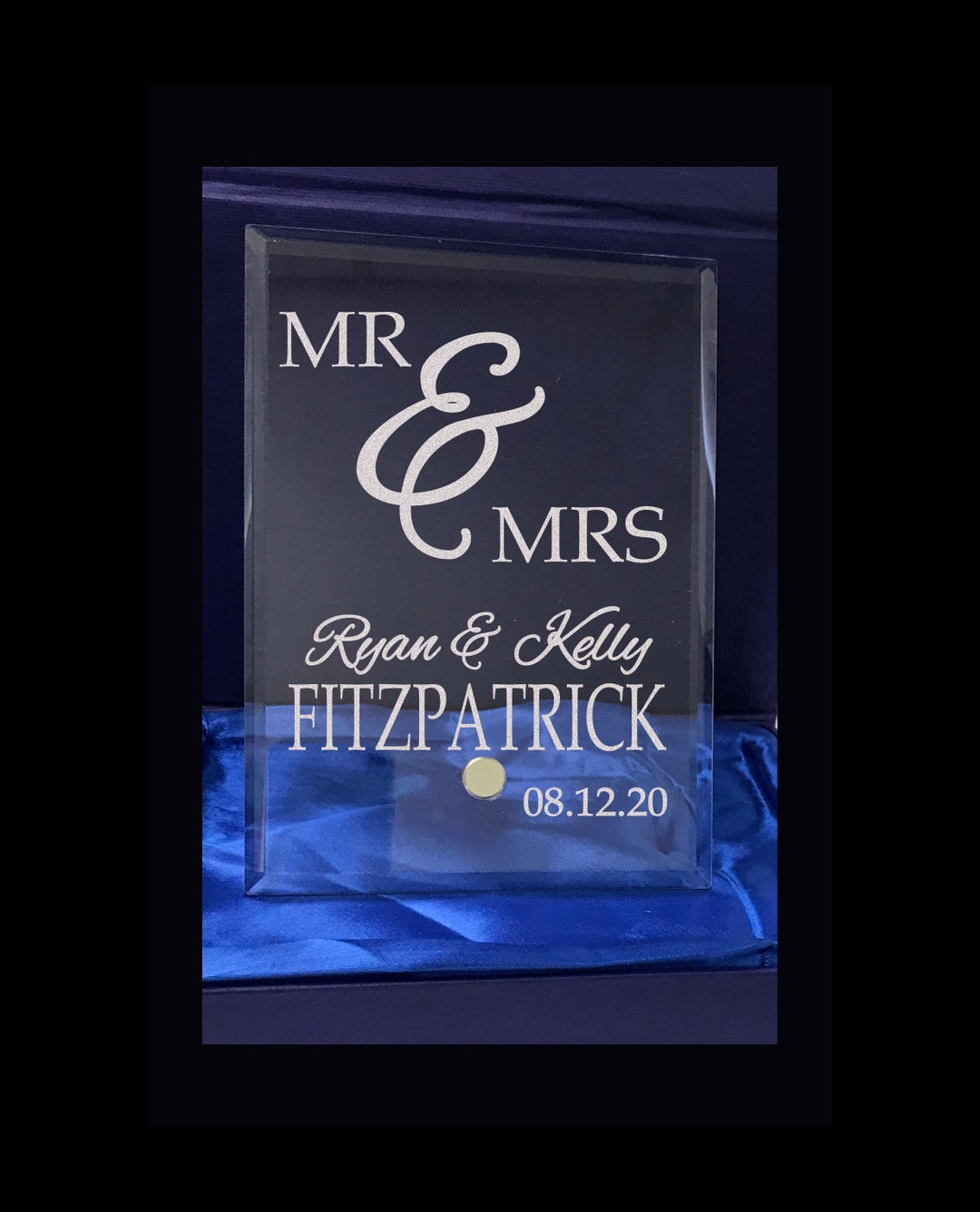 Personalized Wedding Gift Glass Wedding Plaque Wedding Gift for Couple