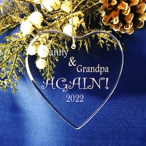 Customized Grandparent Ornament - Christmas Ornament For Grandparents - Second Christmas As Grandparent - Grandparents Again