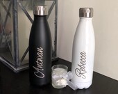 Personalized Water Bottle - Stainless Steel Water Bottle - Engraved With Name - Water Bottle Personalized - Double Wall Vacuum Sealed Bottle