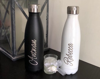 Personalized Water Bottle - Stainless Steel Water Bottle - Engraved With Name - Water Bottle Personalized - Double Wall Vacuum Sealed Bottle