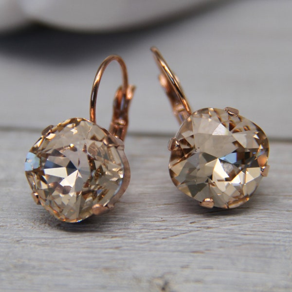 Minimalist Swarovski Crystal Earrings, Rhinestone Earrings, Bridal/Bridesmaid Earrings, Dainty Wedding Jewelry, Delicate Evening Earrings