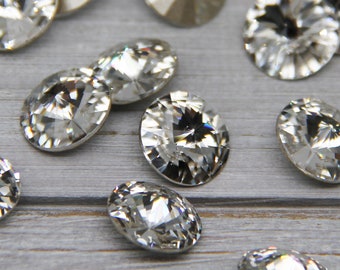 Pietra Rivoli in cristallo Swarovski da 12 mm: Articolo 1122, con lamina di cristallo