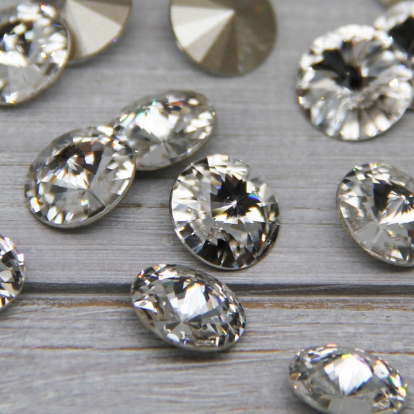 Loose 12mm Swarovski Crystal Rivoli Stone For Setting, Fancy Stones Article 1122, Crystal Foiled, Wholesale Swarovski Rhinestones