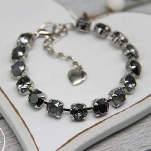 Grey Crystal Tennis Bracelet: Sparkle Vintage Jewelry