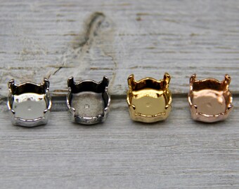 DIY Crystal Stud Earring Bases: 39ss/8mm Bezel Settings