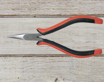 Beadsmith Chain Nose Pliers Super Fine Ergo Red Black, Jewelry Making Tool, Wire Bending Pliers, DIY Jewelry Repair