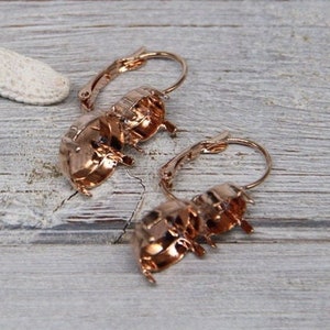 Brass Leverback Earring Base: 8mm-12mm Crystal Settings