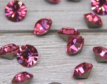 Preciosa Crystal Rhinestones: Rose D-Foiled 8 mm Maxima Chaton