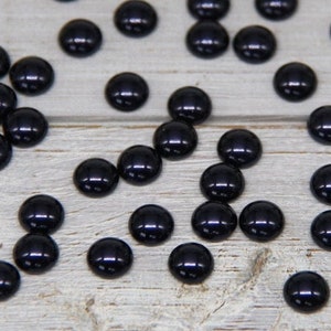 Cabochão azul escuro solto de 8 mm, acabamento com efeito pérola, cobochão de nácar precioso para configuração, cabochão com parte traseira plana, cabochão por atacado