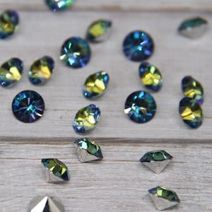 Preciosa Crystal Rhinestones: 8mm Bermuda Blue Maxima Chaton