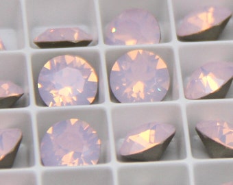 Loose (SS 39) 8mm Chaton, Rose Opal Foiled, Loose Crystals For Settings - Swarovski / Persioca / Aurora Crystals, Wholesale Crystals