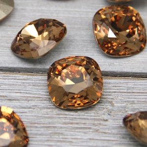12mm Swarovski Crystal Cushion Stone: Light Colorado Topaz, Article 4470