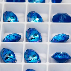 Royal Blue Austrian Crystal Chatons: 8mm XIRIUS, Article 1088