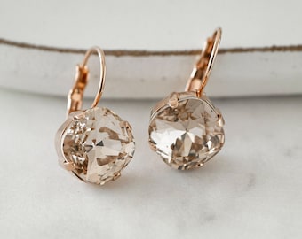 Boucles d’oreilles en cristal Swarovski, boucles d’oreilles de soirée élégantes, bijoux de mariage délicats, boucles d’oreilles de demoiselle d’honneur délicates, boucles d’oreilles de mariée minimalistes