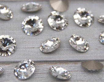 Preciosa Crystal Rivoli Stone: 12mm/8mm D-Foiled Rhinestone
