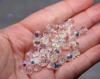 6 mm koraliki Preciosa Crystal AB: okrągłe materiały do wyrobu biżuterii