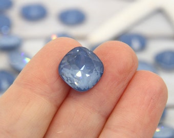 Denim Ignite Austrian Crystal Cushion Square Stone, 12mm, Sewing & Jewelry Craft Supply