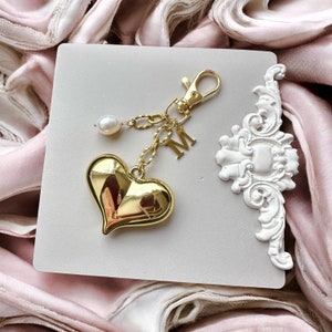 Llavero de corazón • Amuleto de bolso personalizado • Amuleto de teléfono • Llavero de bolso • Amuleto de llave personalizado • Regalo para amiga • Accesorio de bolso • Regalo para mujer
