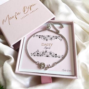 Personalised Birth Flower Bracelet • Birthday Gift • Women Birthstone Gift • Gift For Friend • Bracelet With Initial • Personalised Gifts