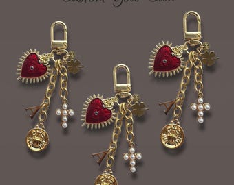 Cherry Keychain • Personalised Bag Charm • Phone Charm • Handbag Keychain • Custom Key Charm • Gift For Friend • Bag Accessory • Women Gift