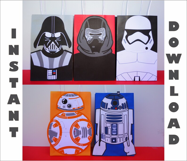 Star Wars Favor Bags Star Wars Goody Bag Star Wars Goodie Bags Star Wars Printables Star Wars Treat bags DIY Star Wars Party StarWars