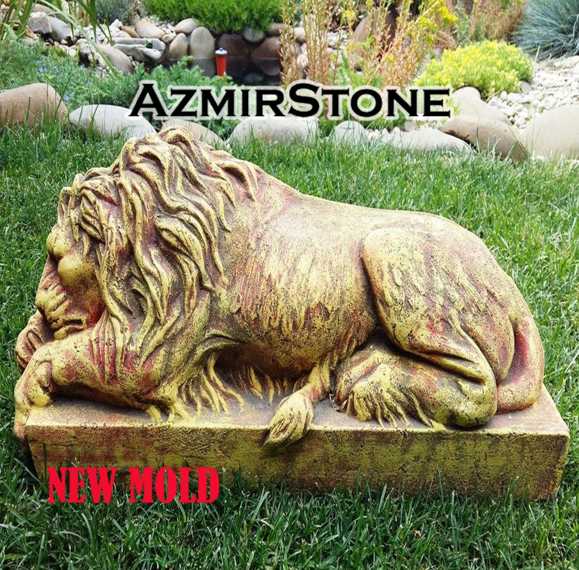 Lion statue garden statue Lion Trophy Concrete Lion Home Decor Etsy