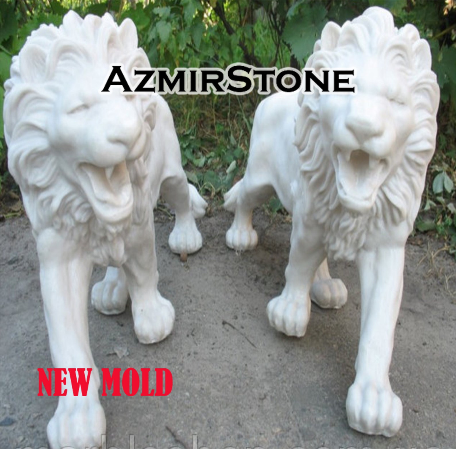 Concrete Lion Lion Statue Garden Statue Lion Trophy Home Decor Etsy