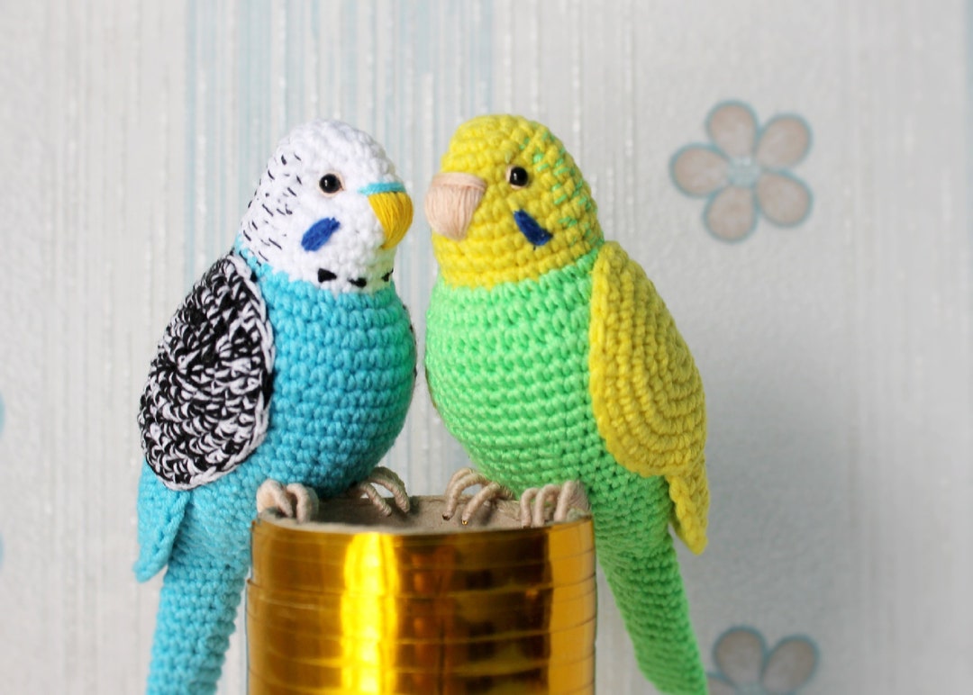 Crochet Perruche Couple Oiseaux Perroquet Bleu Amour Perroquet Etsy France